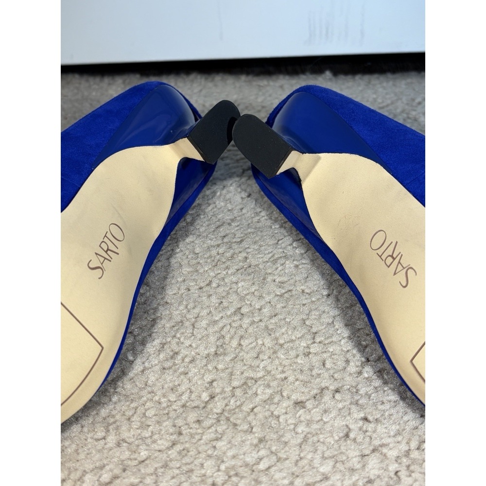 Franco Sarto Cobalt Blue Suede Pointed Toe Flats Leather Size 8.5 - Picture 9 of 10